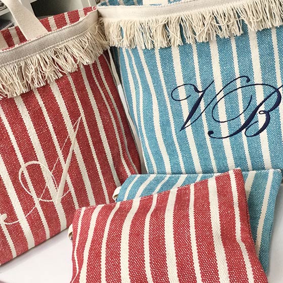 rossa-turchese con iniziali + pochette ANTICA DITTA MIGLIORATI